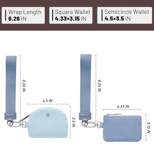 MEXS Keychain Wallet Mini Zip Around Wristlet Wallets for Women Detachable Dual Pouch Wristlet Portable Coin Purse Small Wallets - Image 2
