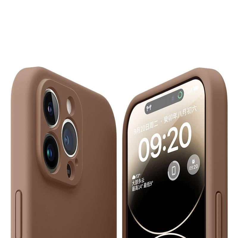 غطاء واقي، Caramel باللون البني Brown، مقاوم للصدمات لـ iPhone 14 / 14 Plus / 14 Pro / 14 Pro Max، Film، حماية من السقوط للحمل اليومي للاستخدام المتكرر للاستخدام المنزلي - Image 1
