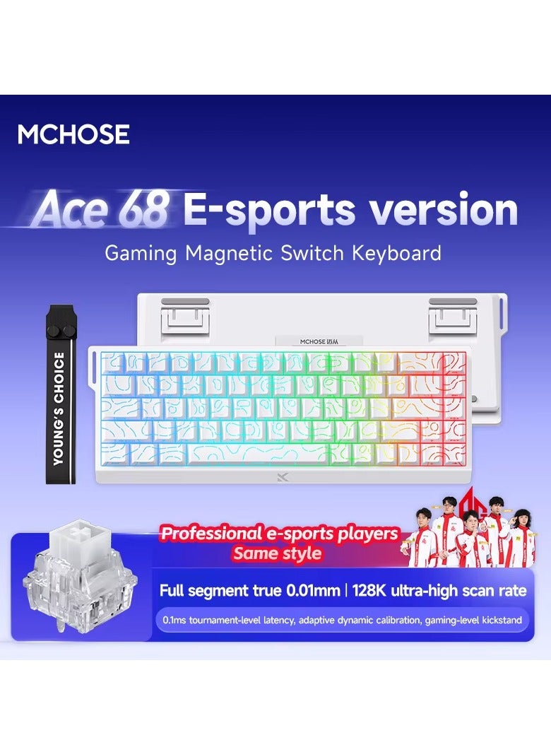 MCHOSE ACE 68 Magnetic Switch RGB E-sports Gaming Keyboard,60% Hall Effect Rapid Trigger Adjustable Actuation Hot Swappable Wired Mechanical Keyboard 8K Hz Polling Rate for PC/Mac Gamer  - Image 1