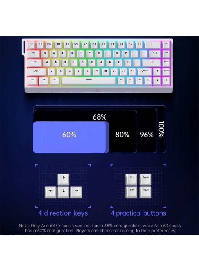 MCHOSE ACE 68 Magnetic Switch RGB E-sports Gaming Keyboard,60% Hall Effect Rapid Trigger Adjustable Actuation Hot Swappable Wired Mechanical Keyboard 8K Hz Polling Rate for PC/Mac Gamer  - Image 4