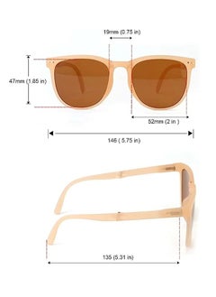 Unique Foldable Sunglasses For Women Men, Square Folding Easy Carry Shades UV400 Protection Lens Suitable for running, driving, traveling,hiking and other outdoor sports-Jelly Brown  - Image 2