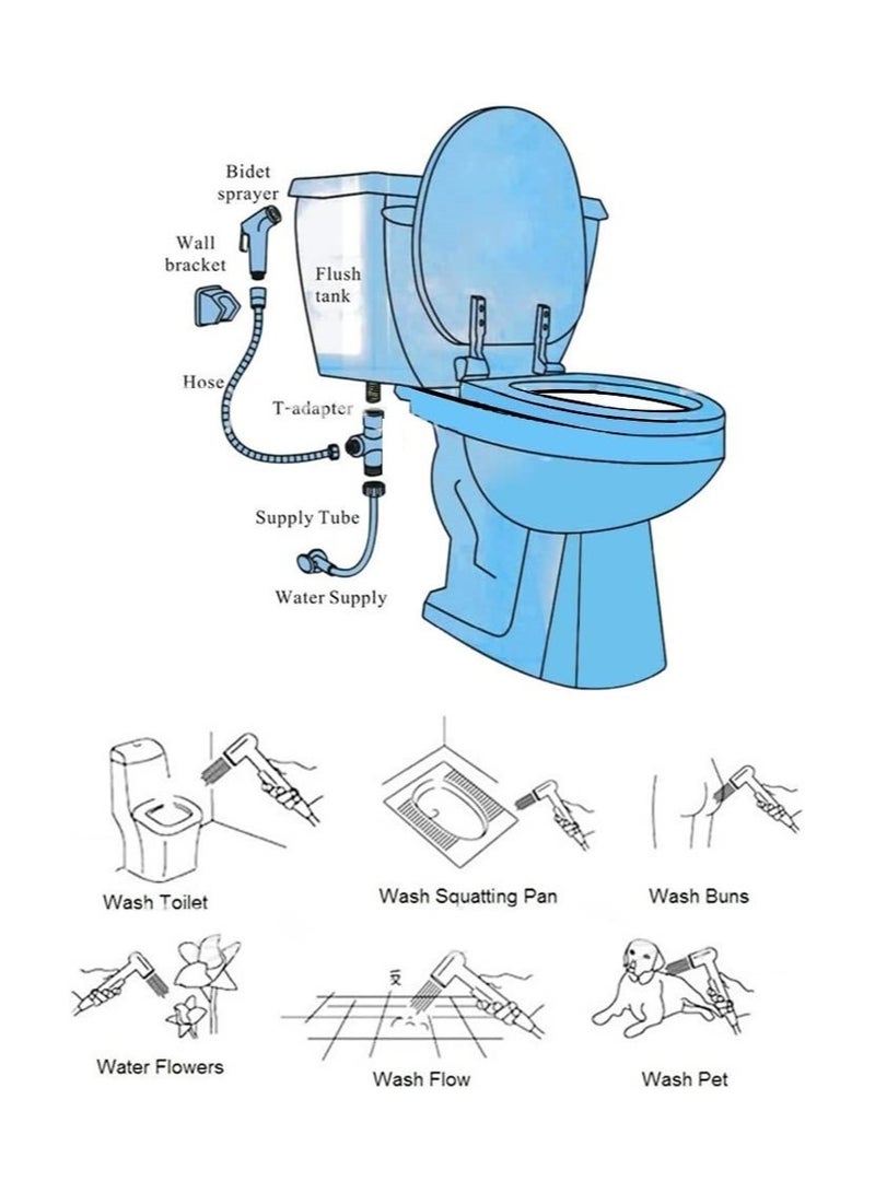 Shams Bathroom bidet with 1.5 meter hose, including fitting and Teflon - Image 2