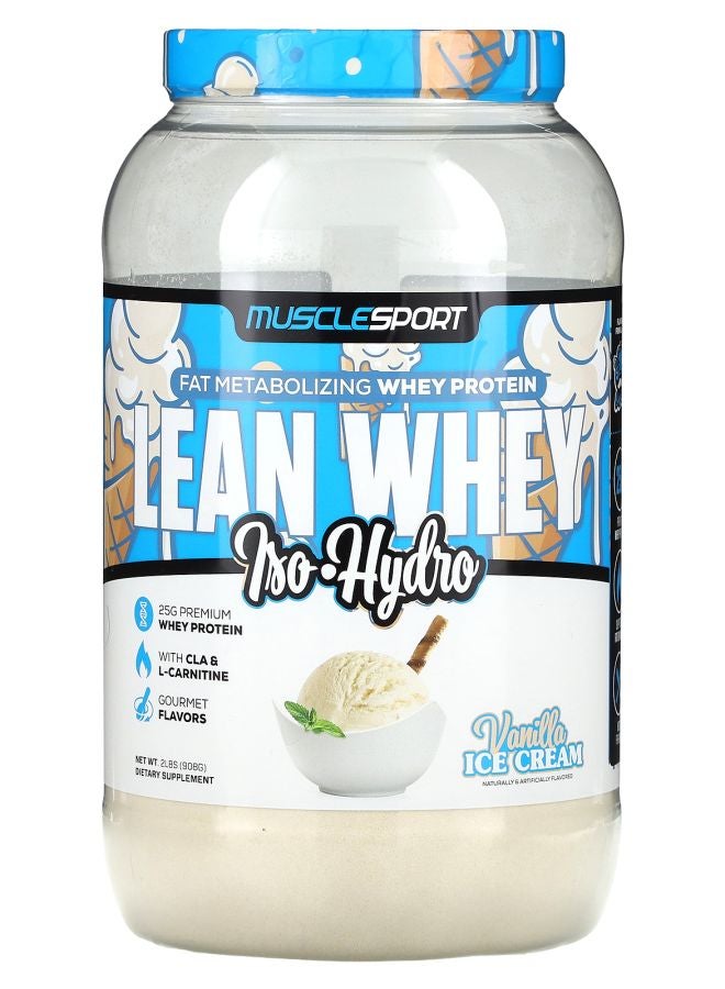 MUSCLESPORT Lean Whey Iso-Hydro Vanilla Ice Cream 2 lbs (908 g)