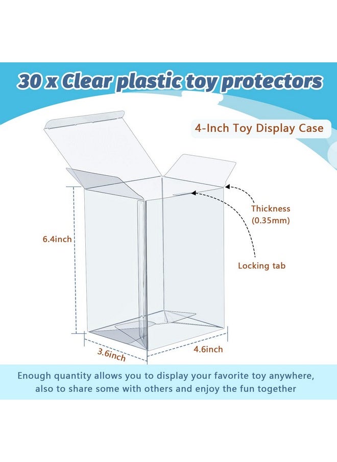 Jetec - 30 Pcs Clear Plastic Toy Protector Case 4 Inch Toy Display Case Vinyl Collectible Figure Display Case Toy Clear Soft Protector Box For Toy Protection - Image 1