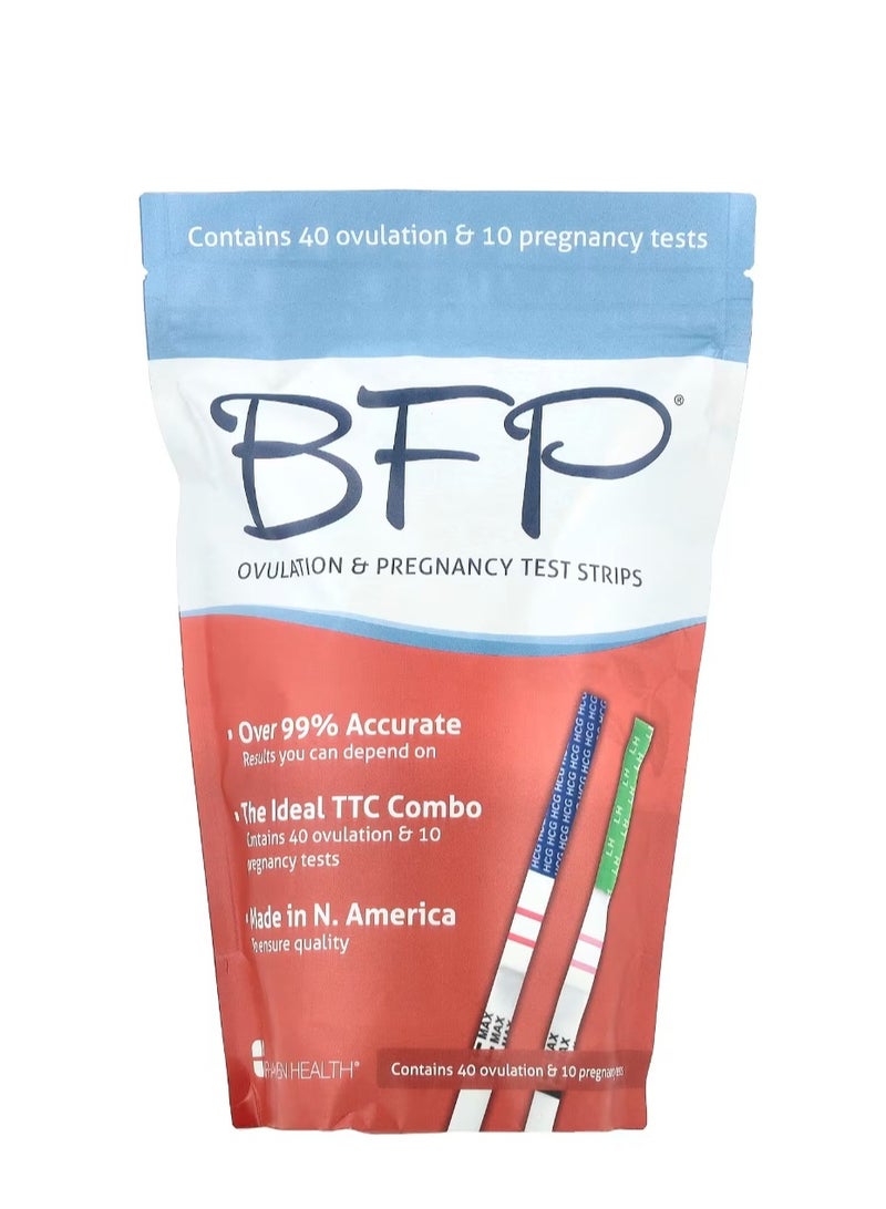 fairhaven health BFP Ovulation & Pregnancy Test Strips 40 Ovulation & 10 Pregnancy Tests  - Image 1
