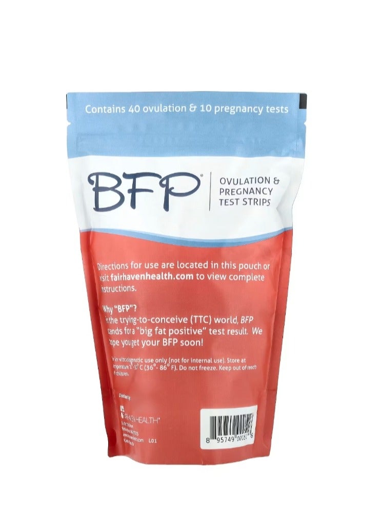 fairhaven health BFP Ovulation & Pregnancy Test Strips 40 Ovulation & 10 Pregnancy Tests  - Image 2
