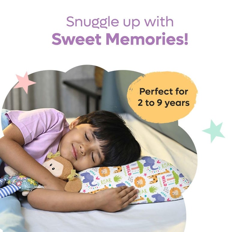 ADMIRAE Premium Memory Foam Baby & Toddler Pillow | Head,Neck & Back Support Cushion | Washable Removable Cover | Ideal for Sleeping,Reading & Resting | Age 2to9 Year | 20.5x11.5x2.5inch, Animal Print - Image 3