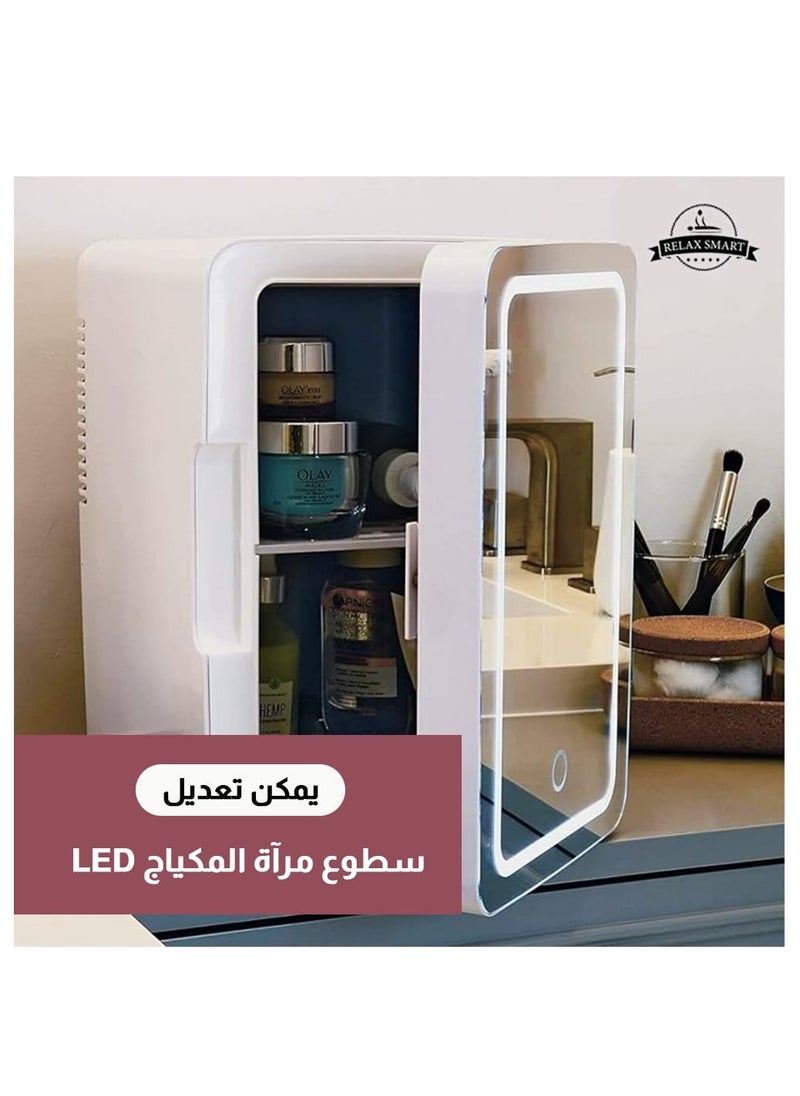 ريلاكس سمارت ثلاجة صغيرة لمستحضرات التجميل والعطور  مزودة بمرآة  للسيارة والمنزل أبيض  - Image 4