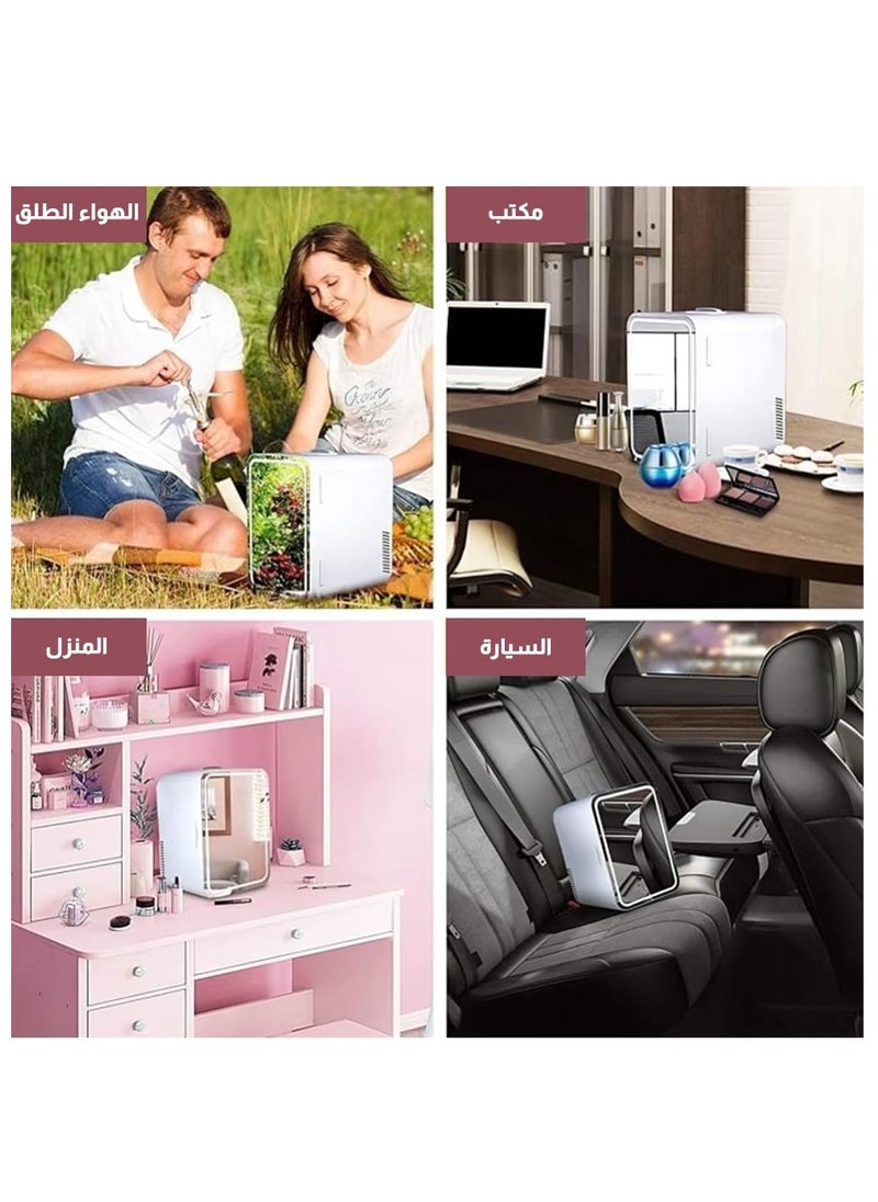 ريلاكس سمارت ثلاجة صغيرة لمستحضرات التجميل والعطور  مزودة بمرآة  للسيارة والمنزل أبيض  - Image 2
