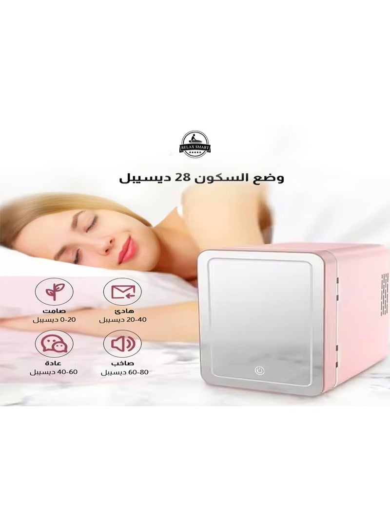 Relax Smart Mini Makeup Beauty Fridge with Mirror – White Portable Skincare and Cosmetic Cooler - Image 2