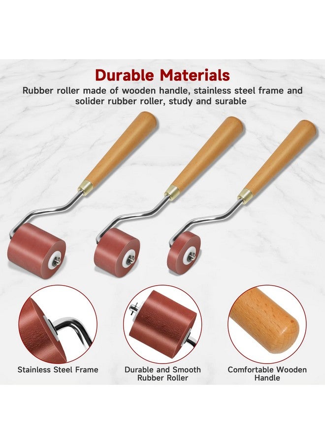 CHIVENIDO 3Pcs Rubber Rollers Brayer - Brayer Rollers For Crafting, Ink Roller Set With Comfort Grip For Printmaking, Crafts, And Stamping - Image 4
