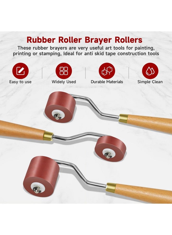 CHIVENIDO 3Pcs Rubber Rollers Brayer - Brayer Rollers For Crafting, Ink Roller Set With Comfort Grip For Printmaking, Crafts, And Stamping - Image 5