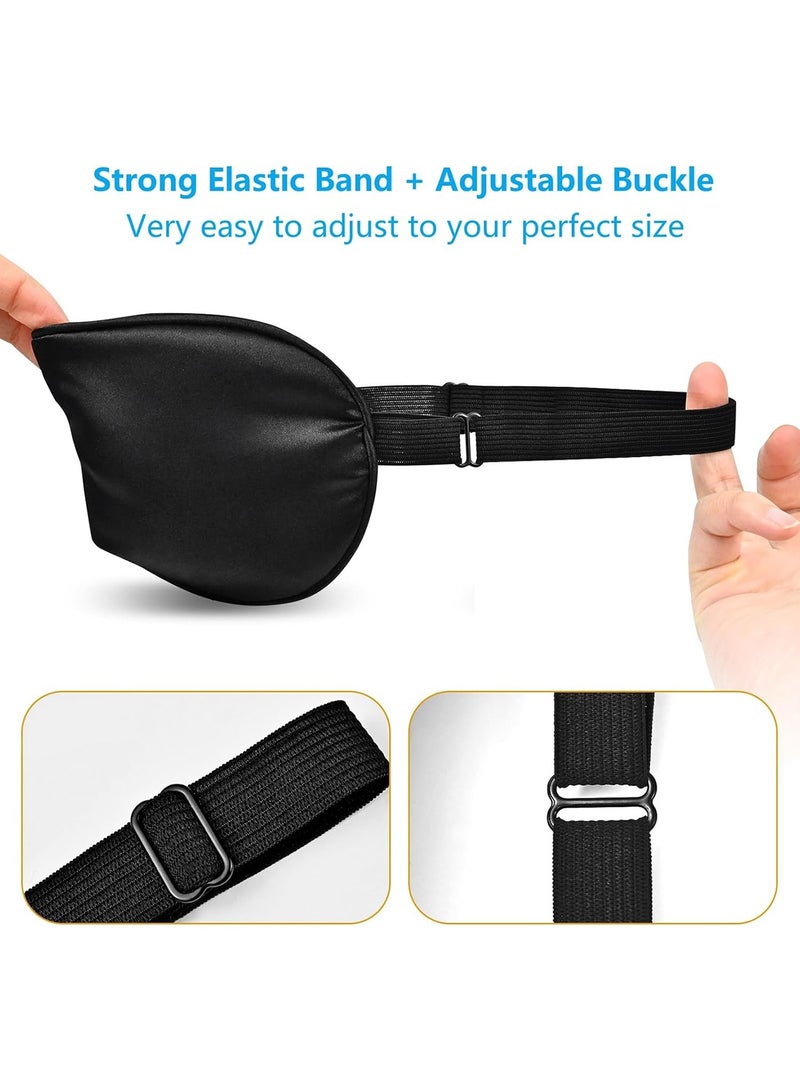 2Pack Sleep Masks Soft Sleep Eye Mask with Adjustable Strap for Sleeping Darkening Eye Sleep Shade Cover Black - Image 4