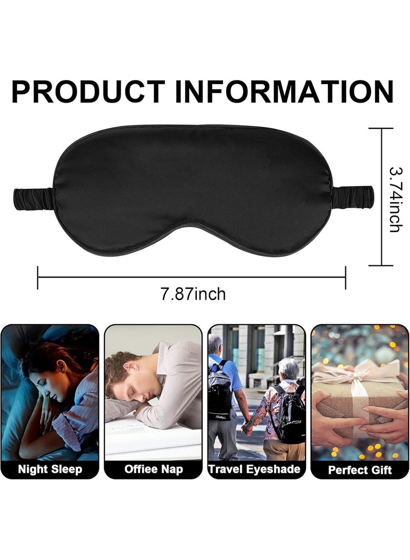 2Pack Sleep Masks Soft Sleep Eye Mask with Adjustable Strap for Sleeping Darkening Eye Sleep Shade Cover Black - Image 2