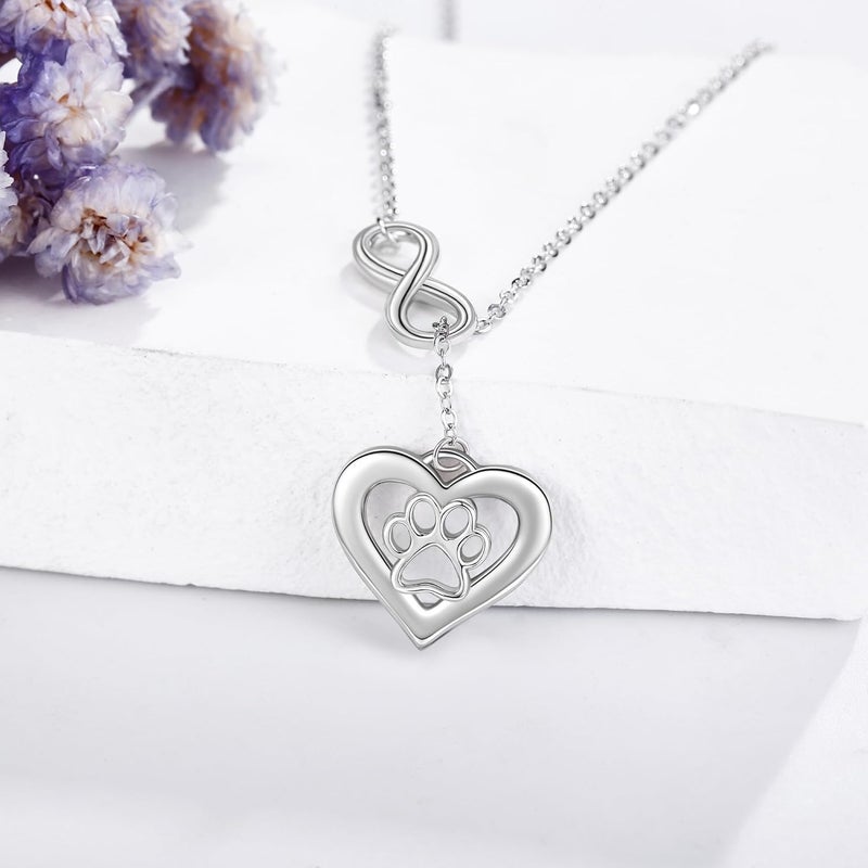 ONEFINITY Store Paw Print Necklace 925 Sterling Silver Cat Dog Paw Pendant Jewelry for Women Pet Lover Gifts - Image 2