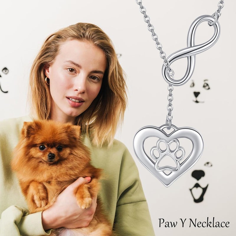 ONEFINITY Store Paw Print Necklace 925 Sterling Silver Cat Dog Paw Pendant Jewelry for Women Pet Lover Gifts - Image 4