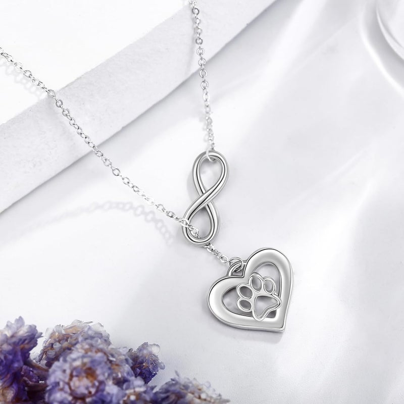 ONEFINITY Store Paw Print Necklace 925 Sterling Silver Cat Dog Paw Pendant Jewelry for Women Pet Lover Gifts - Image 3