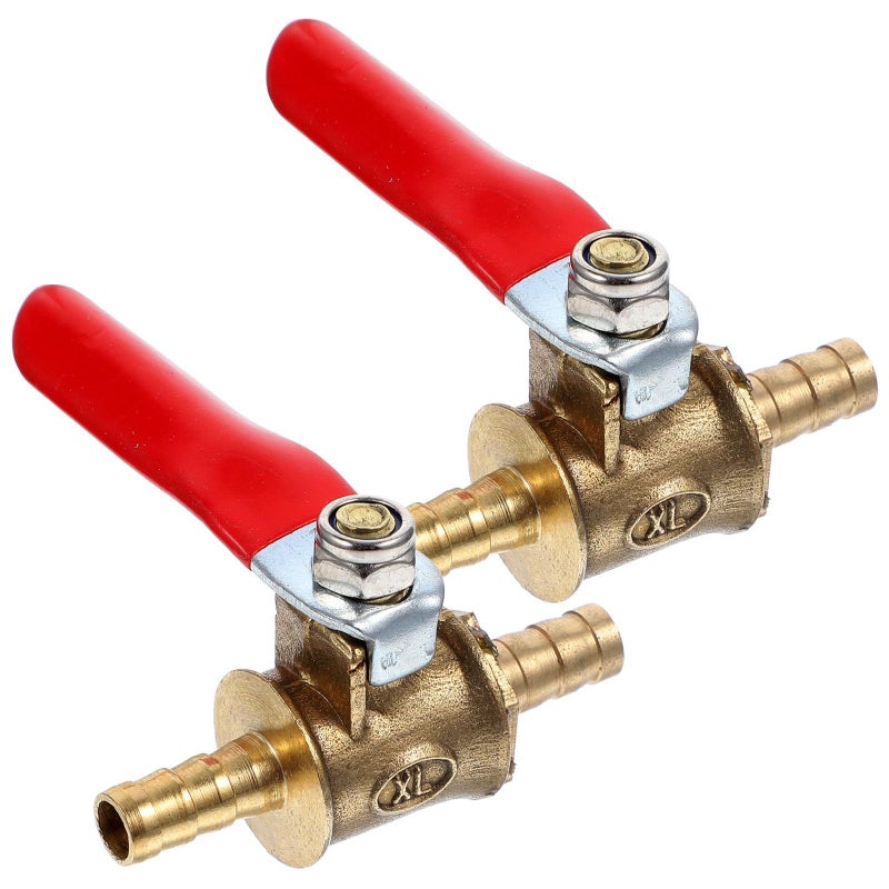 Brass Ball Valves 6mm Barb Shut Off For Air Water Gas Fuel Lines Red Handle - Image 2