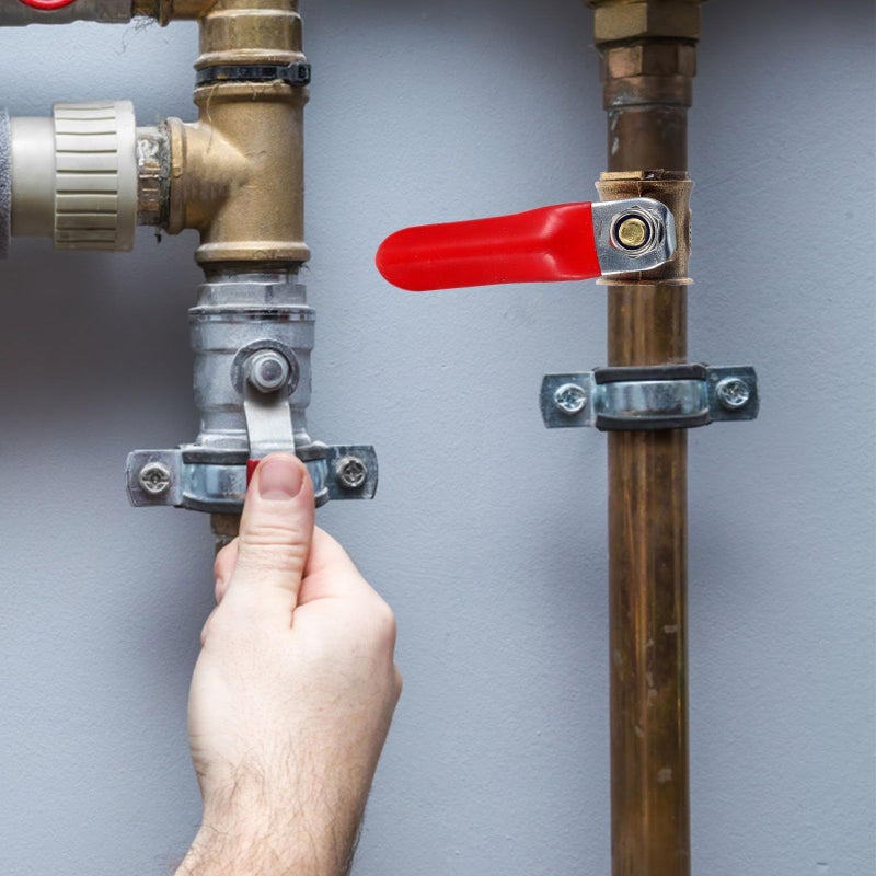 Brass Ball Valves 6mm Barb Shut Off For Air Water Gas Fuel Lines Red Handle - Image 4