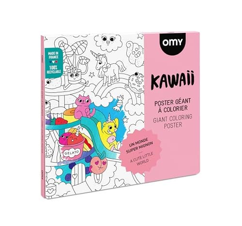 Omy Giant Coloring Poster  Kawaii  Dive into a World of Adorable Characters and Fun  40 x 28 Inches  Creative Play and Fun for Kids Teens Adults and The Whole Family - Image 1