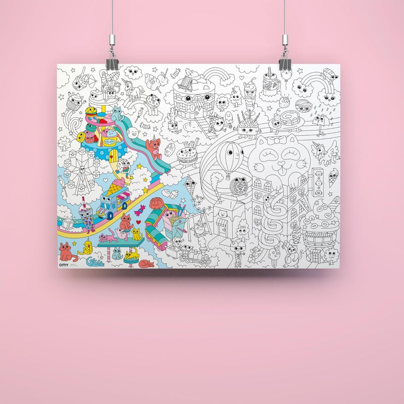 Omy Giant Coloring Poster  Kawaii  Dive into a World of Adorable Characters and Fun  40 x 28 Inches  Creative Play and Fun for Kids Teens Adults and The Whole Family - Image 3