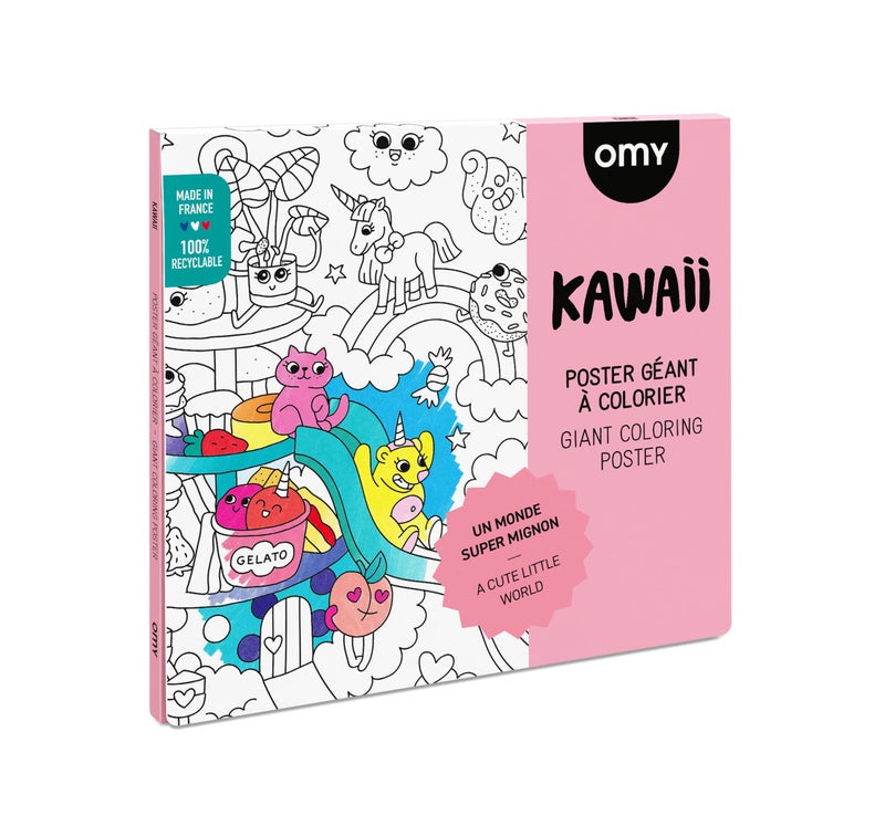Omy Giant Coloring Poster  Kawaii  Dive into a World of Adorable Characters and Fun  40 x 28 Inches  Creative Play and Fun for Kids Teens Adults and The Whole Family - Image 2