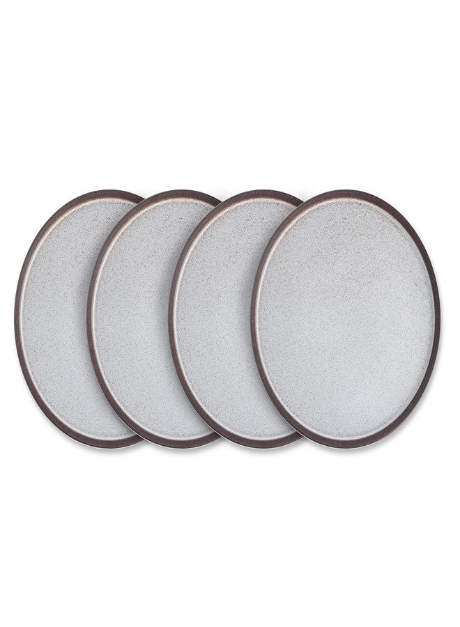 Stone Lain Vince Rustic Stoneware Dinner Plate Set, 4 Count, Grey - Image 1