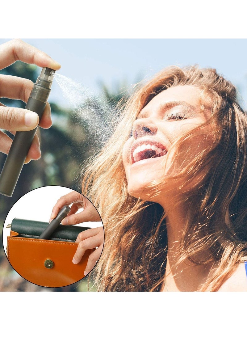 SYOSI زجاجة رذاذ عطر قابلة لإعادة التعبئة، زجاجة رذاذ بلاستيكية صغيرة محمولة فارغة، زجاجة عطر للسفر، أداة مكياج، 20 قطعة 10 مل (أسود وأبيض) - Image 2