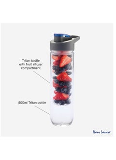Hans Larsen Hans Larsen 800ml Fruit Infuser Water Bottle BPA-Free Sports Bottle - Flip Top Lid  - Image 3