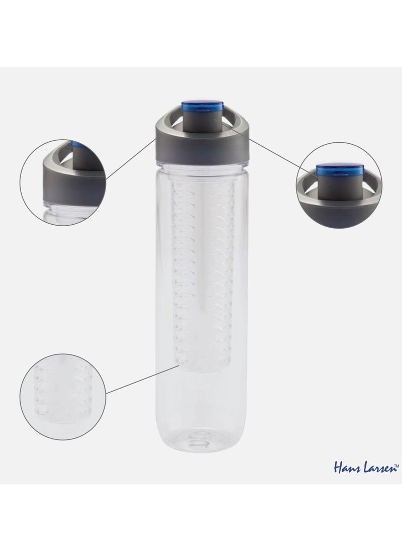 Hans Larsen Hans Larsen 800ml Fruit Infuser Water Bottle BPA-Free Sports Bottle - Flip Top Lid  - Image 4