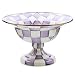 mackenzie childs MACKENZIECHILDS Enamel Compote Pedestal Serving Dish or Decorative Bowl Large PurpleandWhite Violet Check - Image 2