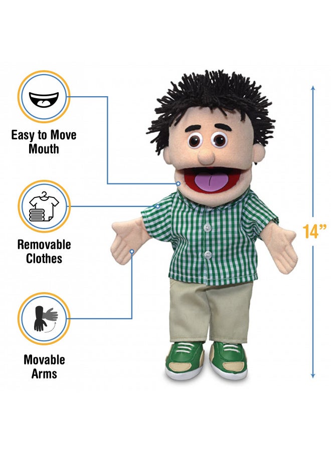 Silly Puppets 14" Kenny, Peach Boy, Hand Puppet  - Image 2