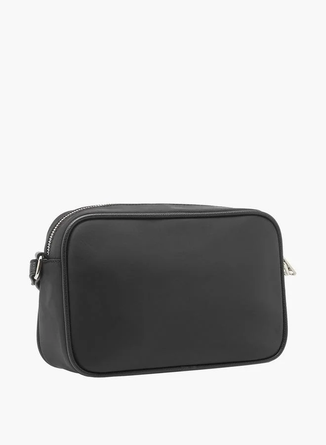 Disney Mickey and Minnie Mouse Print Crossbody Bag with Adjustable Strap and Zip Closure