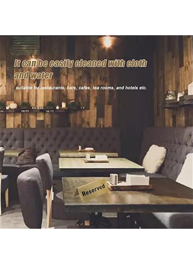 Table Signs, Double Sided Space Saving Gold Tabletop Sign, Tent Shape, No Smoking, Reserved Table Signs for Restaurants, Bars, Cafes, Tea Rooms, Hotels(A)