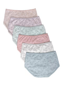 Love Bell Premium Cotton Four-way stretch Panties - MULTIPACK - Regular and Plus Sizes - Classic Briefs for Women (UAE/KSA, Alpha, 7XL, Regular, Regular, Floral Print - 6 Pcs Pack)  - Image 2