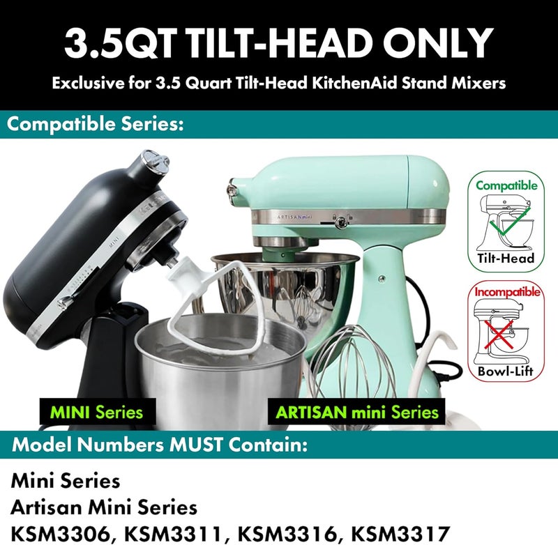 qAp quality art Practical Heavy Duty Whisk Attachment for KitchenAid Artisan Mini 3.5 Quart Tilt-Head Stand Mixers- Extra Thick Stainless Steel Wire Whip for Fast Whipping, Perfect for Large Batches, Dishwasher Safe - Image 3