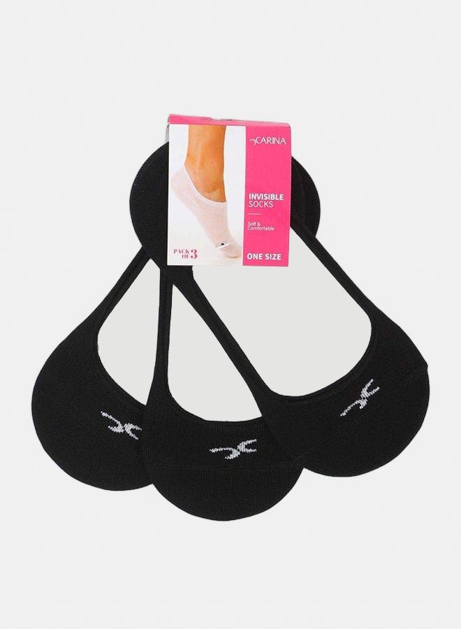 Carina Invisible Cotton Socks - 3 Pairs - Image 1