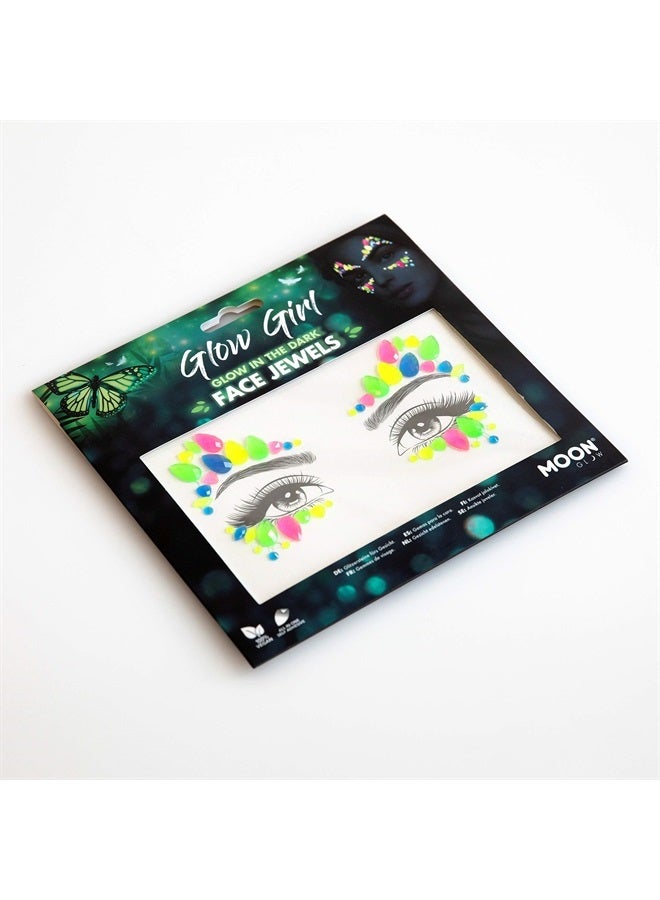Moon Glow Glow in the Dark Face Jewels by Moon Glow - Festival Face Body Gems, Crystal Make up Eye Glitter Stickers, Temporary Tattoo Jewels (Glow Girl) - Image 2