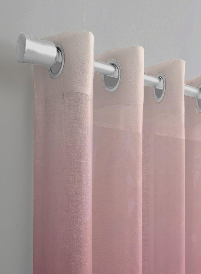 Stoa Paris Sheer Ombre Printed Long Door Curtain, Aesthetic Curtain with Easy Grommet Installation, Light Filtering, Home Decor, Bedroom, Balcony, Living Room, Set of 1 Parda, Rose Tint Horizon - Red - Image 5