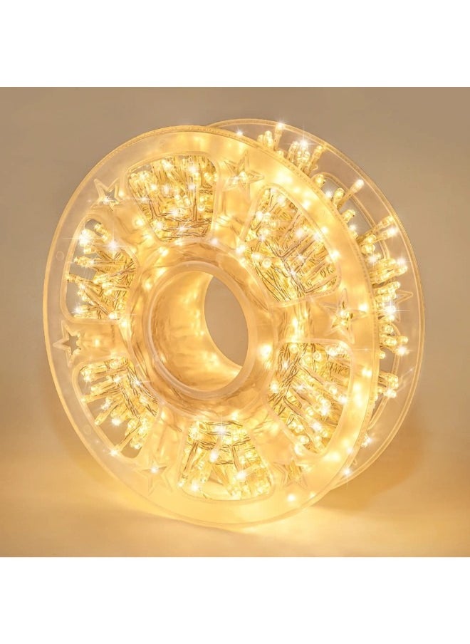 VIO 50M LED String Lights Reel for Indoor Outdoor Use Festive Lights Plug in Twinkle Lights for Trees Room Bedroom Wedding Birthday Eid Ramadan Diwali New Year Warm White Clear Wire Balcony Room Home Decor Essentials  - Image 1