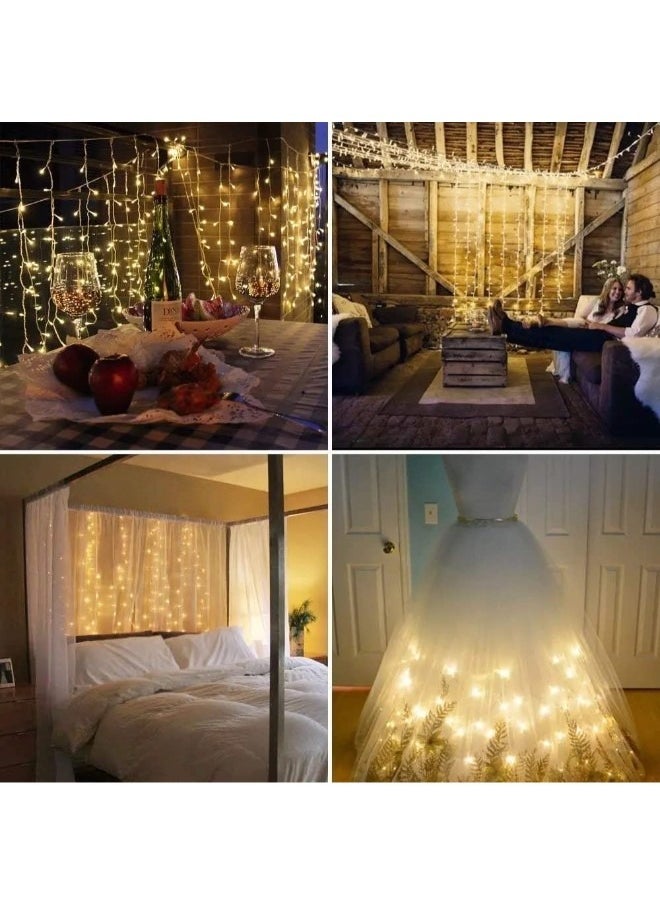 VIO 50M LED String Lights Reel for Indoor Outdoor Use Festive Lights Plug in Twinkle Lights for Trees Room Bedroom Wedding Birthday Eid Ramadan Diwali New Year Warm White Clear Wire Balcony Room Home Decor Essentials  - Image 3