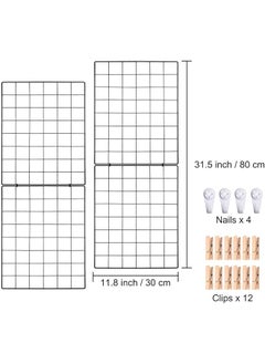 erorex Wall Grid Panel Wire Grid Board Wall Photo Picture Display Frames Wall Grid Display Decor Mesh Memo Board Organizer 2 Pack  - Image 3