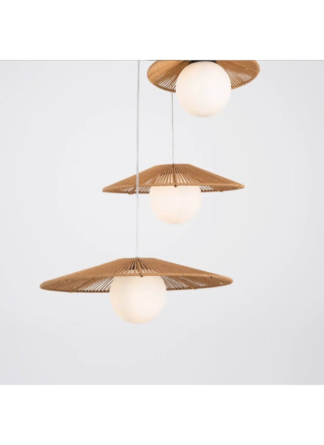 tbshomelamp Macrame-Boho Fabric Celling Lighting Beige 75x60 cm  - Image 1