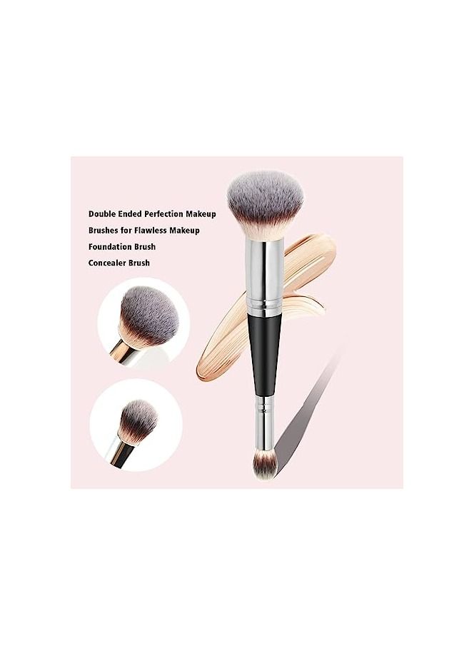 ORiTi Makeup Brushes Dual-ended Foundation Brush Concealer Brush Perfect for Any Look Hair Rounded Taperd Brush Ideal for Liquid - Image 3