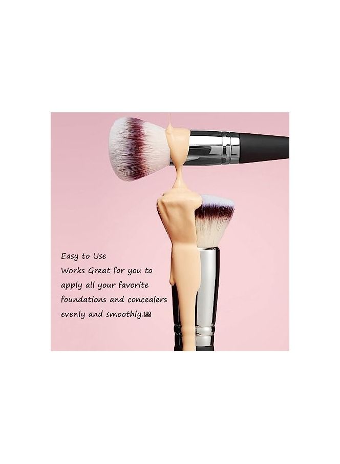 ORiTi Makeup Brushes Dual-ended Foundation Brush Concealer Brush Perfect for Any Look Hair Rounded Taperd Brush Ideal for Liquid - Image 4