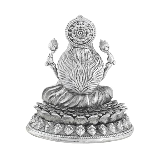 PRD CARATCAFE Silver Laxmi Murti for Car Dashboard, Home & Office Use Made in Pure 925 Solid Chandi Metal Idol of Maa Lakshmi. Antique Gift Item for All Occasions & Festivals. (25 Grams Approx) - Image 4