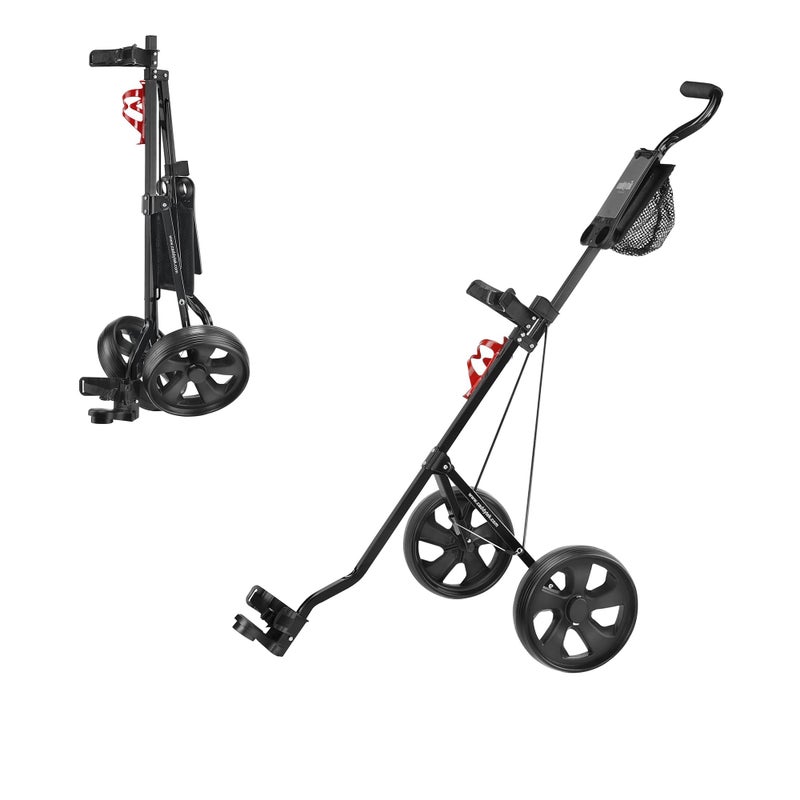 Caddytek CaddyLite 5.8 Deluxe Golf Pull Cart - Lightweight Folding 2 Wheel Golf Cart with Compact Design, Ergonomic Handle, Maintenance-Free Wheels, Mesh Net Storage, Portable and Trunk Friendly - Image 1