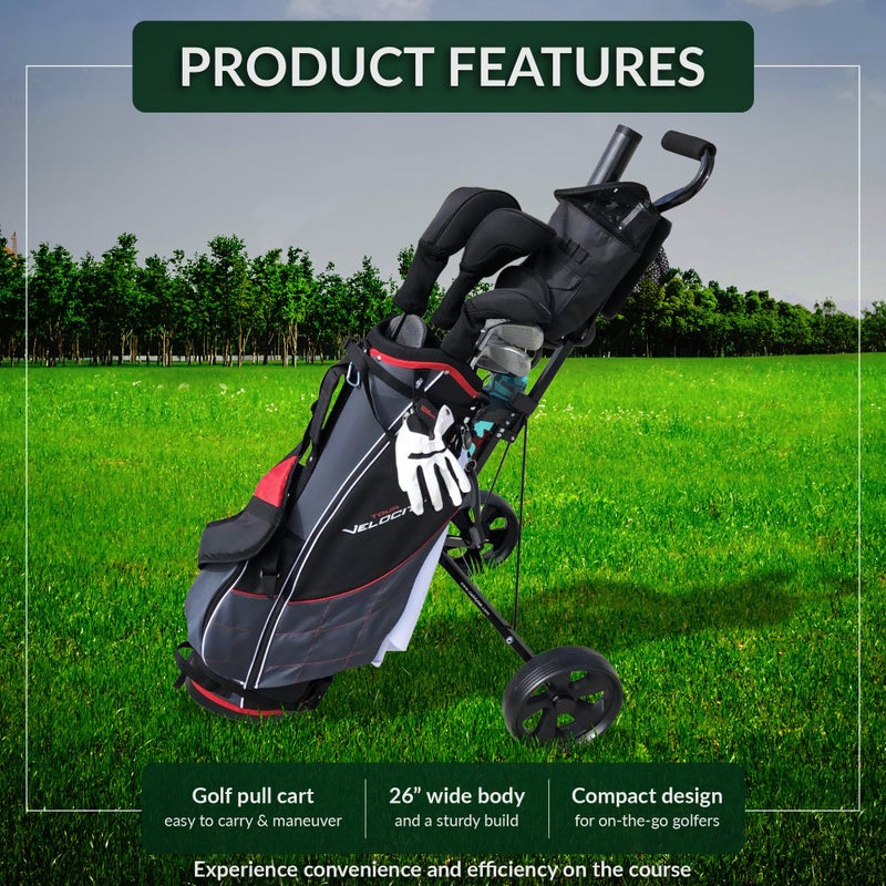 Caddytek CaddyLite 5.8 Deluxe Golf Pull Cart - Lightweight Folding 2 Wheel Golf Cart with Compact Design, Ergonomic Handle, Maintenance-Free Wheels, Mesh Net Storage, Portable and Trunk Friendly - Image 5