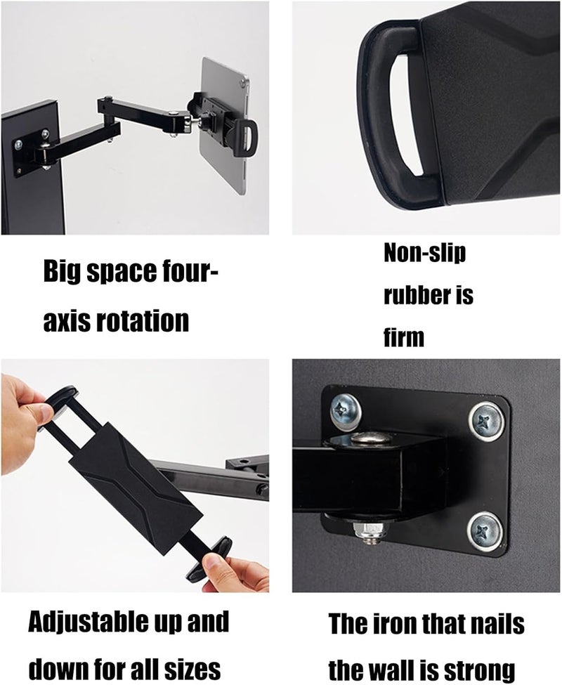 Flexible Wall Mount Tablet Stand Height and Angles Customization for Use Home or Office Long Arm Holder Tablet Wall Mount - Image 3