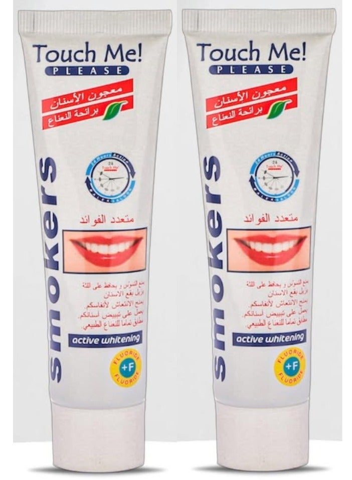 Touch Me! Two Pieces Of Smokers Toothpaste Active Whitening 2x90 g - Image 1